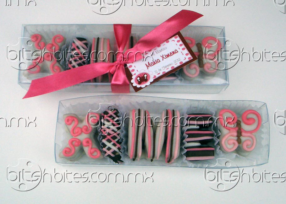 Alfajor bitsnbites, bits bautizo chocolate dulce de leche